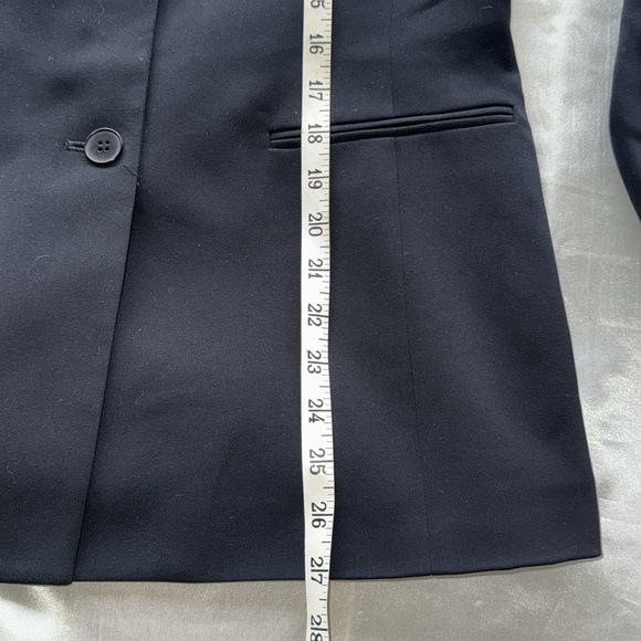 Kasper Petite Black 2pc Career Skirt Suit Skirt & Blazer Jacket Stretch Crepe 8P - Picture 13 of 16